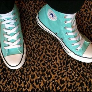 Sea foam green converse high tops